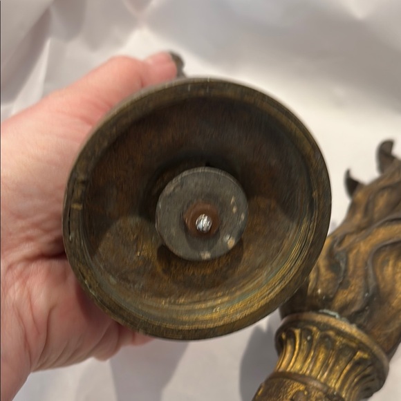 Antique Brass (?) Flame Finials - Picture 10 of 13